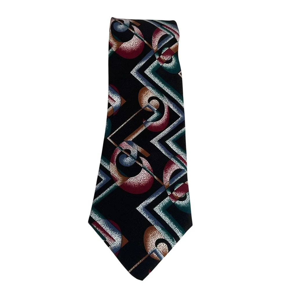 Vintage Tie 90s Surrey Micro Magic Geometric Abstract Pattern Made in USA